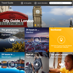 Lufthansa lanza una app que incluye la guía digital de más de 100 ciudades.