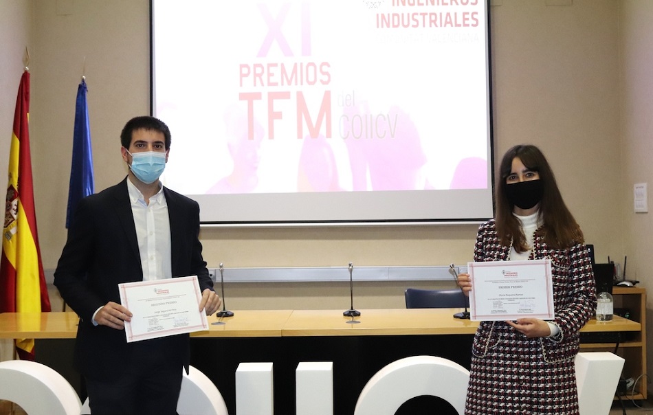 El COIICV galardona a Gloria Requena y Jorge Segura del Pino en los premios TFM