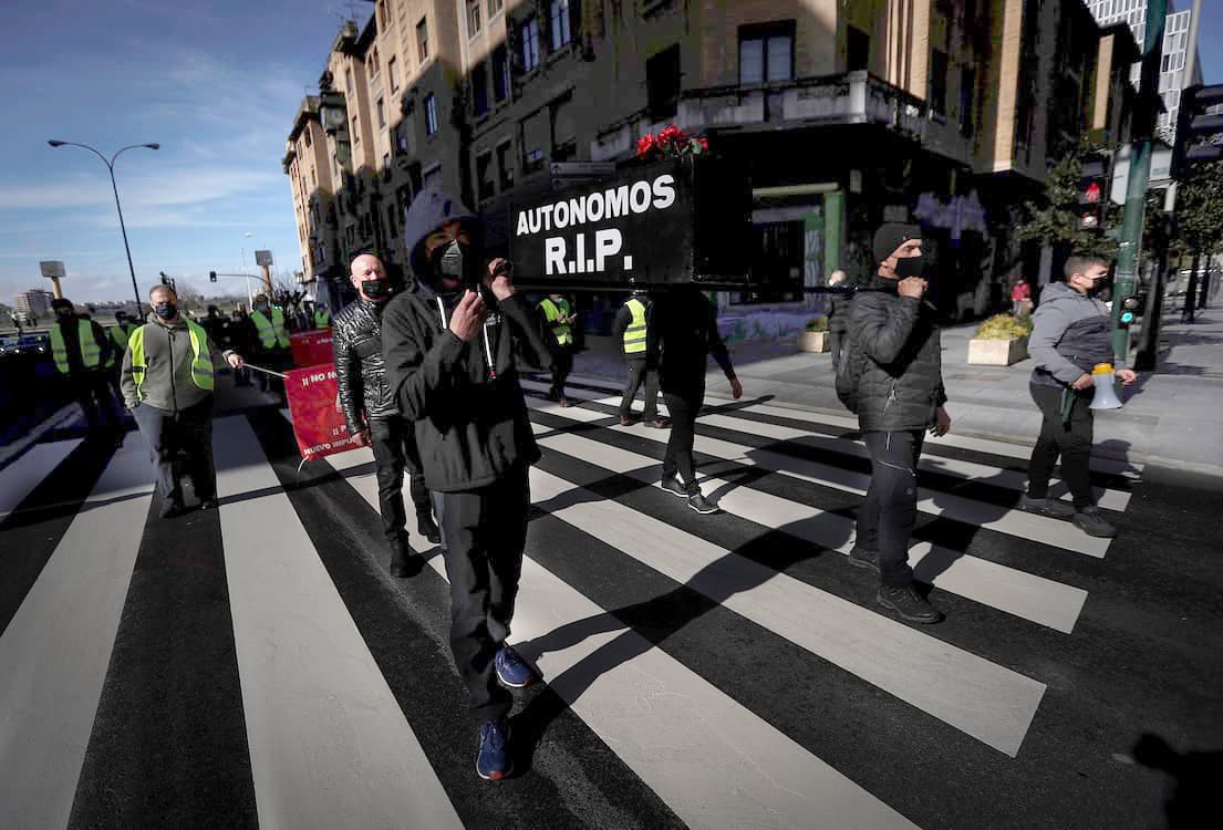 Manifestación de autónomos en Pamplona
