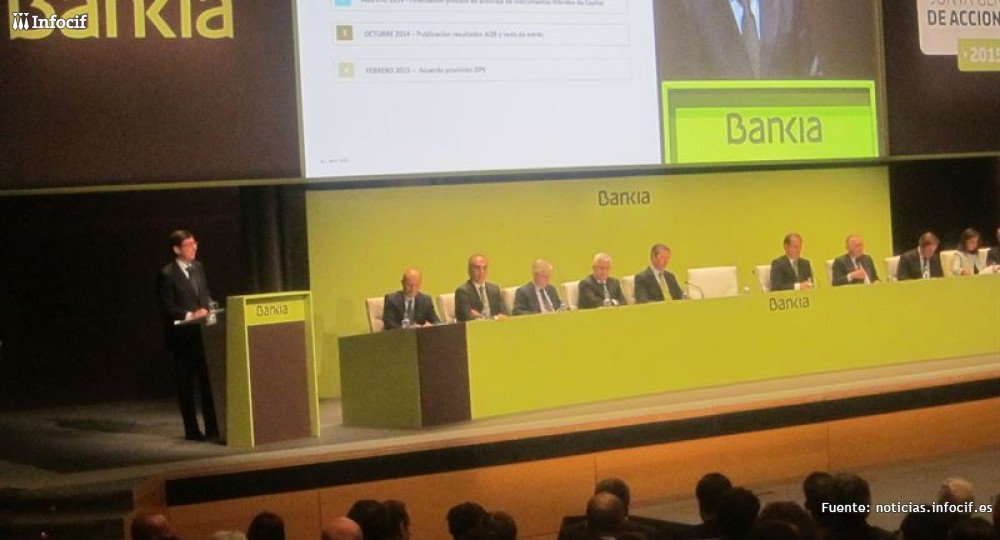 José Ignacio Goirigolzarri, presidente de Bankia, durante su intervención en la Junta de Accionistas