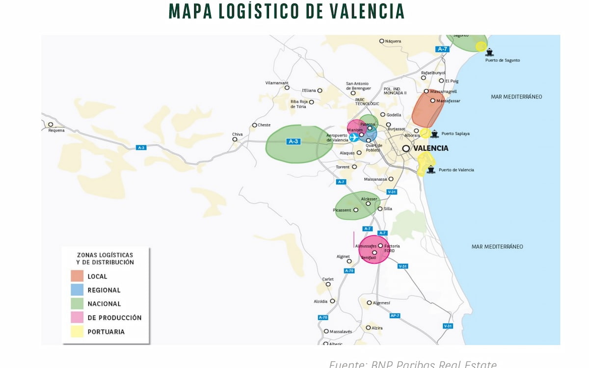 Mapa logístico de Valencia