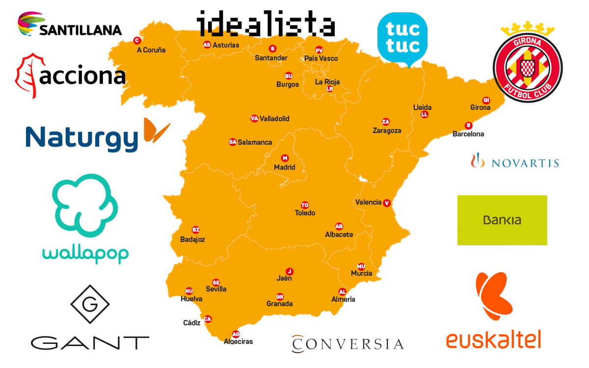 Mapa con las principales compraventas de empresas en España