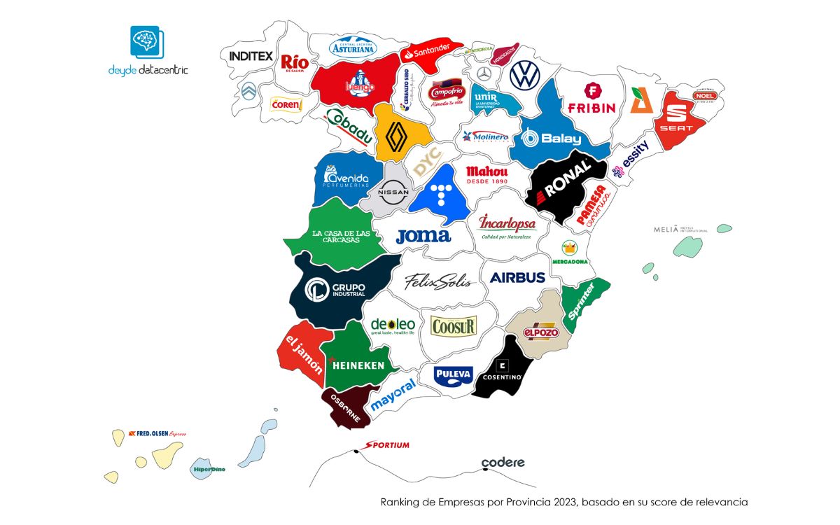 Las empresas españolas más relevantes por provincia